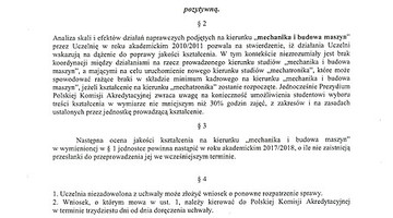 Certyfikaty akredytacyjne dla kierunku "mechanika i budowa maszyn"